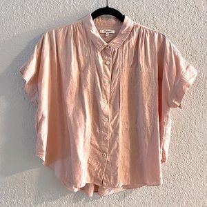 Light Pink Madewell Button Up Top! Great Condition. Size M.